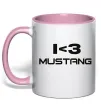 Чашка с цветной ручкой I love Mustang Нежно розовый фото