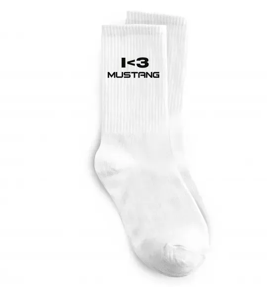 Шкарпетки I love Mustang Білий фото
