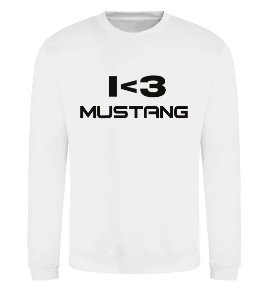 Свитшот I love Mustang Белый фото