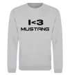 Свитшот I love Mustang Серый меланж фото