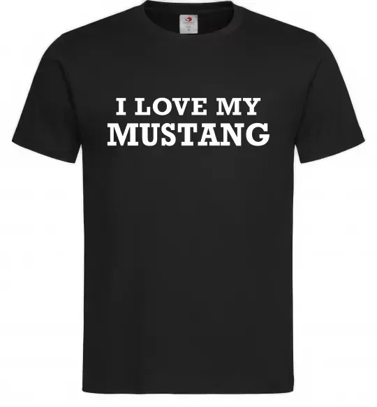Мужская футболка I love my Mustang Черный фото