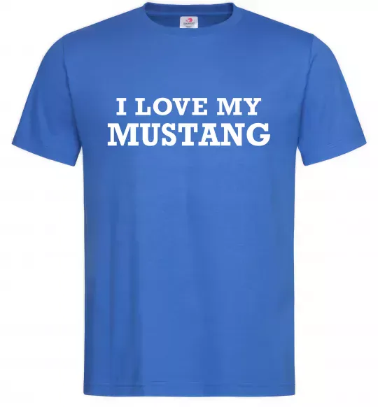 Мужская футболка I love my Mustang Ярко-синий фото