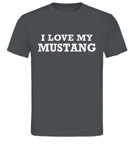 Мужская футболка I love my Mustang Графит фото