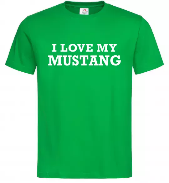 Мужская футболка I love my Mustang Зеленый фото