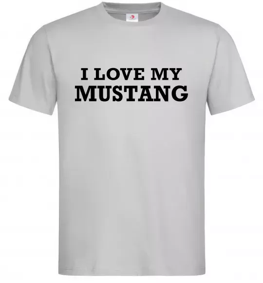 Мужская футболка I love my Mustang Серый фото