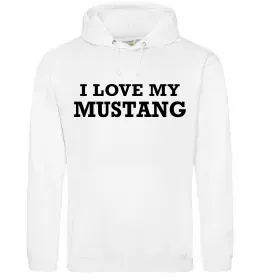 Чоловіча толстовка (худі) I love my Mustang Білий фото