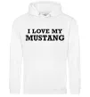 Чоловіча толстовка (худі) I love my Mustang Білий фото