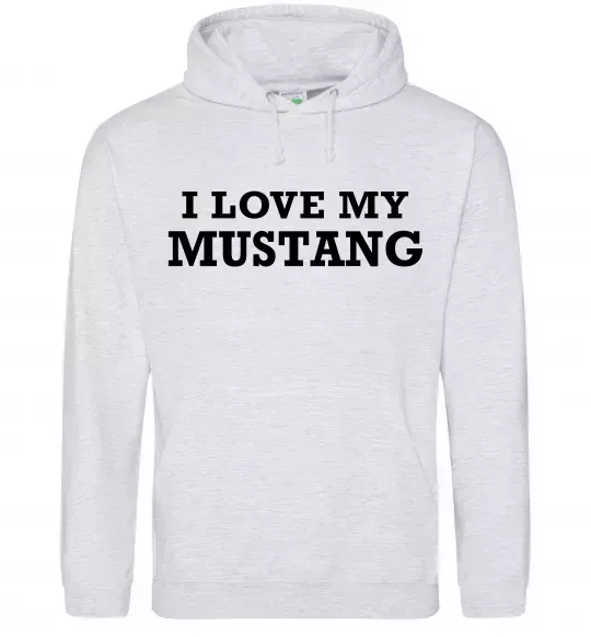 Чоловіча толстовка (худі) I love my Mustang Сірий меланж фото