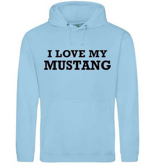 Мужская толстовка (худи) I love my Mustang Голубой фото