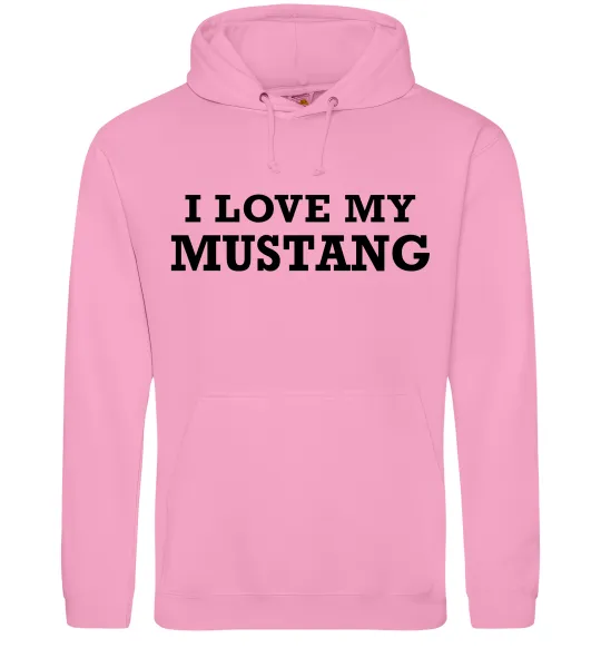 Женская толстовка (худи) I love my Mustang Розовый фото