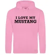 Женская толстовка (худи) I love my Mustang Розовый фото