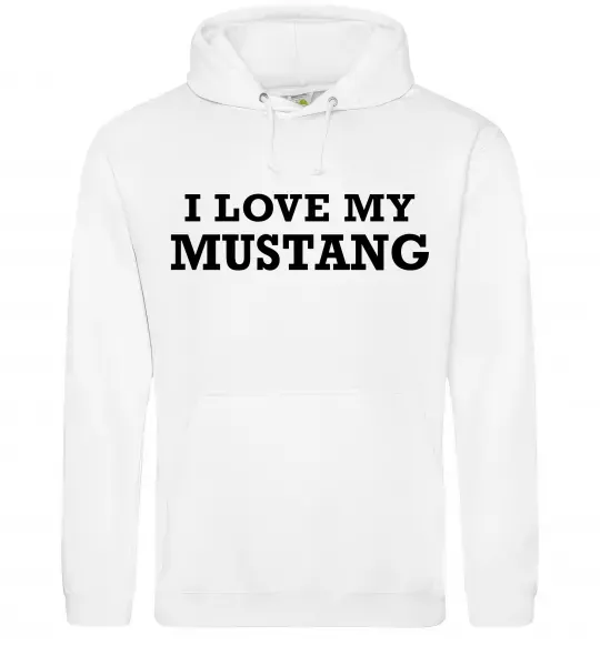 Женская толстовка (худи) I love my Mustang Белый фото