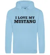 Женская толстовка (худи) I love my Mustang Голубой фото