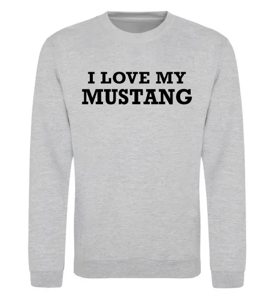 Свитшот I love my Mustang Серый меланж фото