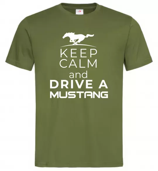 Чоловіча футболка Drive Ford Mustang Оливковий фото