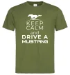 Чоловіча футболка Drive Ford Mustang Оливковий фото