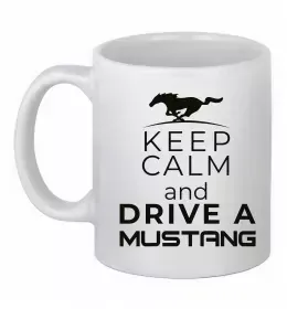 Чашка керамическая Real men drive Mustang Белый фото