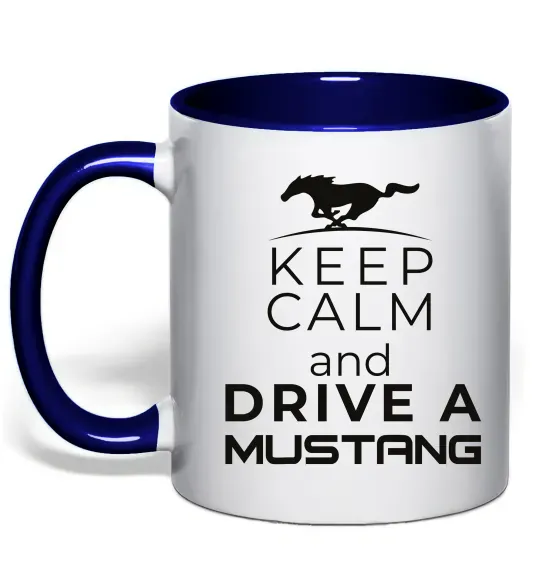 Чашка с цветной ручкой Drive Ford Mustang Глубокий темно-синий фото