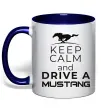 Чашка с цветной ручкой Drive Ford Mustang Глубокий темно-синий фото