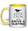 Чашка с цветной ручкой Drive Ford Mustang Лимонный фото