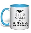 Чашка с цветной ручкой Drive Ford Mustang Голубой фото