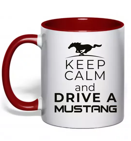Чашка с цветной ручкой Drive Ford Mustang Красный фото