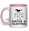 Чашка с цветной ручкой Drive Ford Mustang Нежно розовый фото