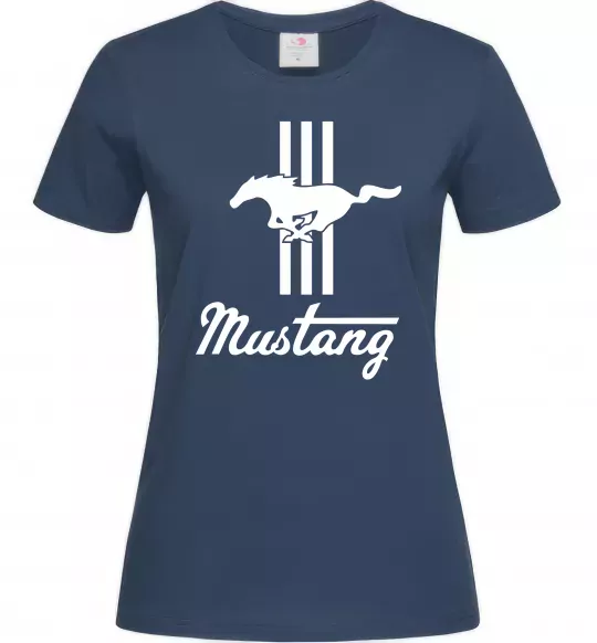 Женская футболка Mustang logo Темно-синий фото