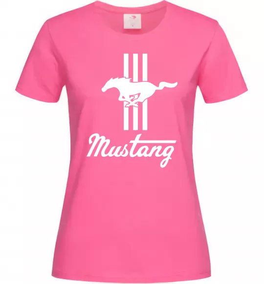 Женская футболка Mustang logo Ярко-розовый фото