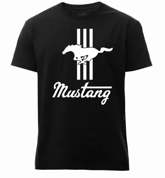Мужская премиум футболка Mustang logo Черный фото