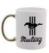 Чашка з кольоровою ручкою Mustang logo Золото фото