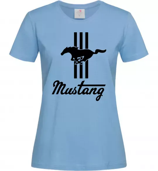 Женская футболка Mustang logo Голубой фото