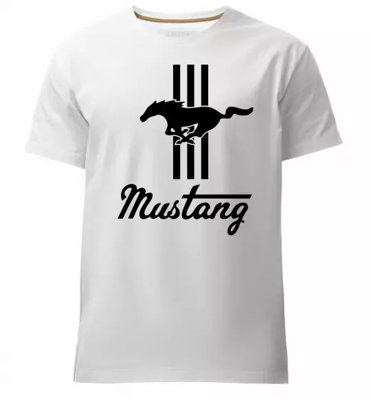 Мужская премиум футболка Mustang logo Белый фото