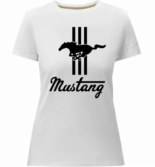 Женская премиум футболка Mustang logo Белый фото
