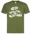 Чоловіча футболка Need money for Mustang Оливковий фото