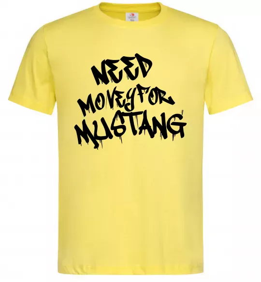 Чоловіча футболка Need money for Mustang Лимонний фото