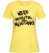 Жіноча футболка Need money for Mustang Лимонний фото