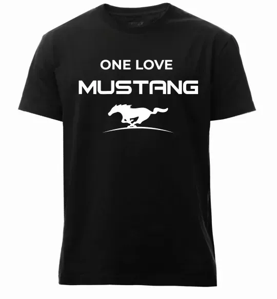 Мужская премиум футболка One love Mustang Черный фото