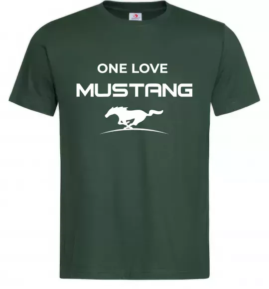 Чоловіча футболка One love Mustang Темно-зелений фото