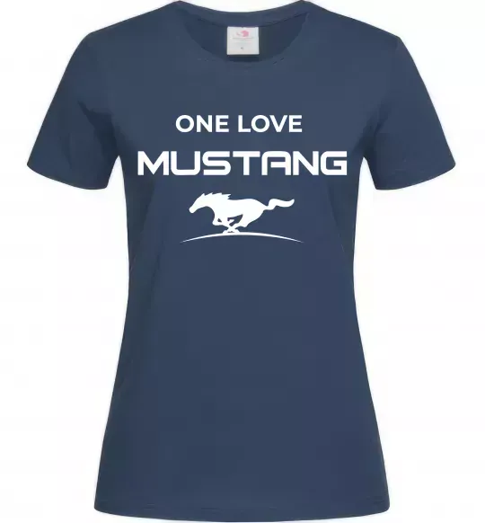Женская футболка One love Mustang Темно-синий фото