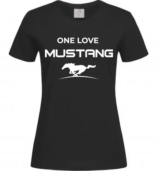 Женская футболка One love Mustang Черный фото