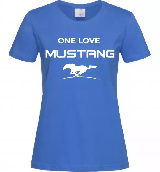 Женская футболка One love Mustang Ярко-синий фото