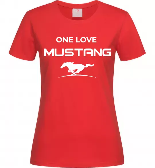 Женская футболка One love Mustang Красный фото