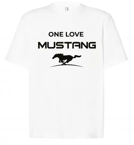 Футболка Оверсайз One love Mustang Білий фото