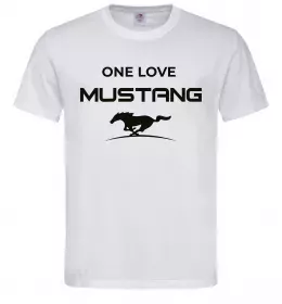 Мужская футболка One love Mustang Белый фото