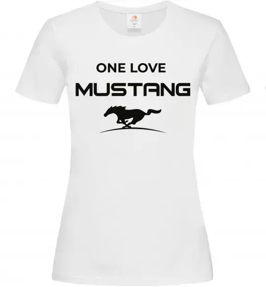 Женская футболка One love Mustang Белый фото