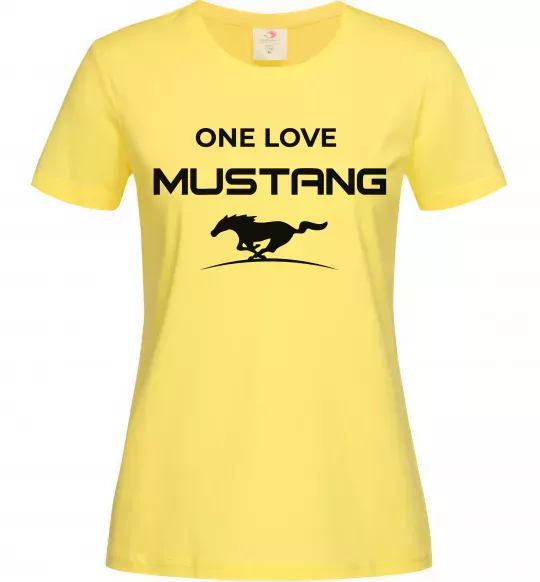 Женская футболка One love Mustang Лимонный фото
