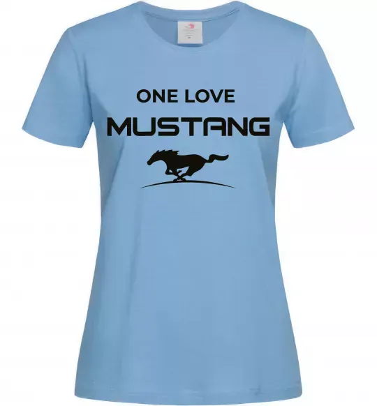 Женская футболка One love Mustang Голубой фото