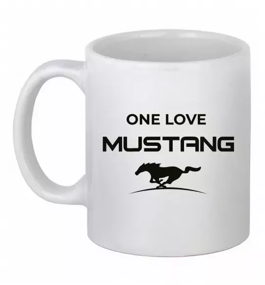 Чашка керамическая One love Mustang Белый фото