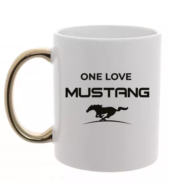 Чашка с цветной ручкой One love Mustang Золото фото